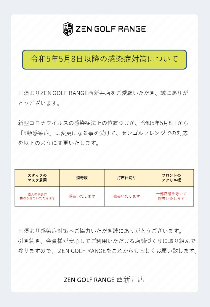 5月8日以降の感染症対策について